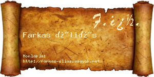 Farkas Éliás névjegykártya
